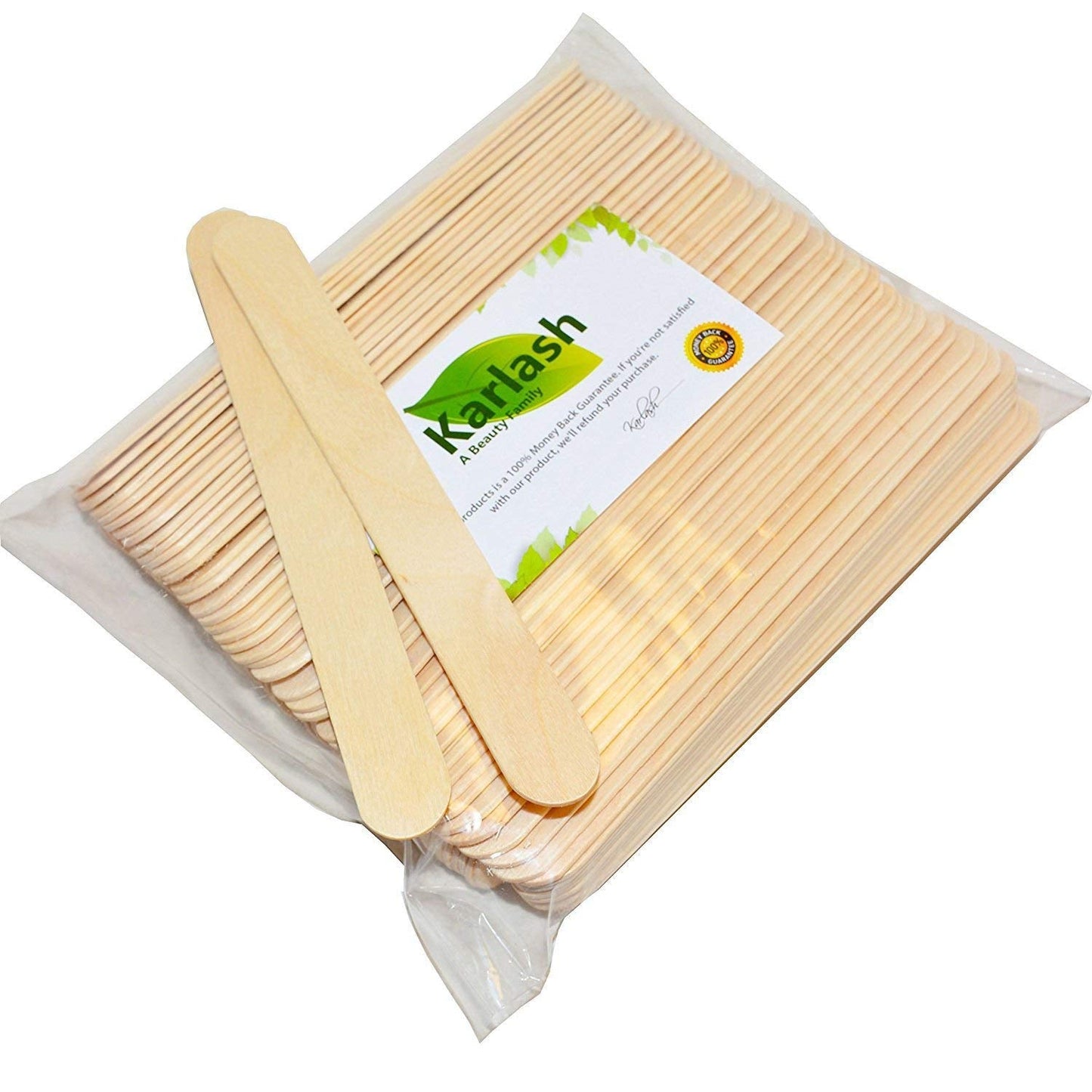 Karlash Large Wax Sticks, Wood Waxing Craft Sticks Spatulas Applicators for Hair Removal Eyebrow and Body (Pack of 100) Beauty and Personal Care Karlash