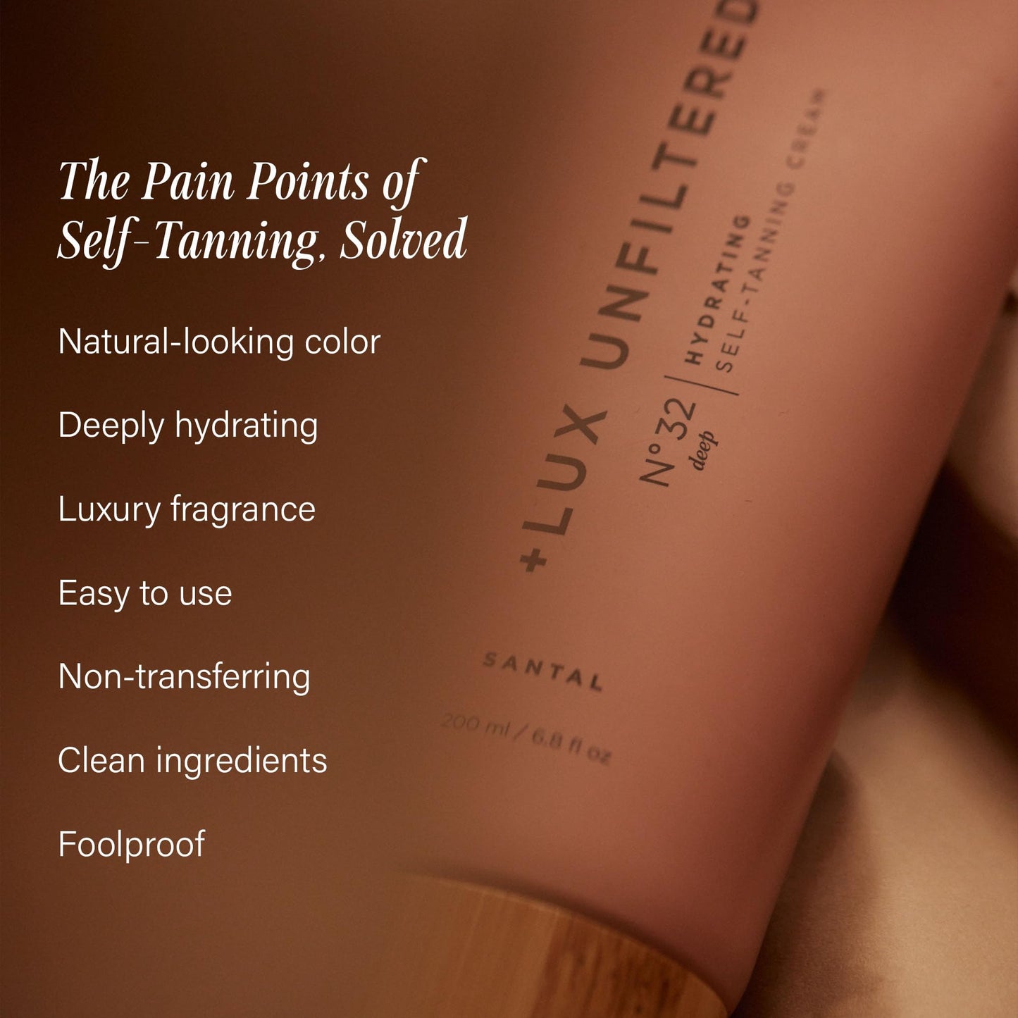 + Lux Unfiltered N°32 Deep Gradual Self Tanner, Hydrating Self Tanning Lotion with Shea Butter & Squalane - Non-Sticky, No Transfer, Natural-Looking Beauty & Personal Care + Lux Unfiltered