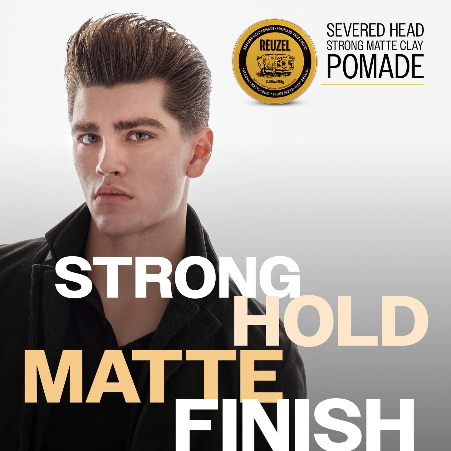 REUZEL and Liquid Death Severed Head Matte Clay Pomade, Strong All Day Hold, Water Soluble, Matte Finish and Non-Greasy Formula, Easy To Wash Out Beauty & Personal Care REUZEL