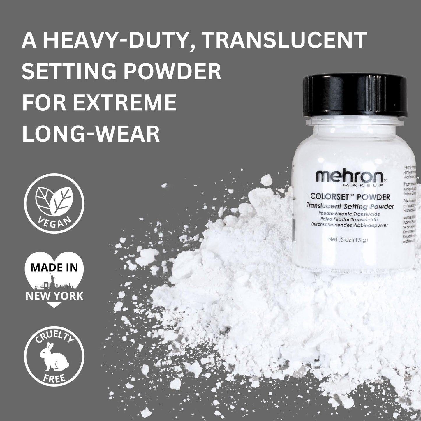 Mehron Makeup Colorset Powder | Translucent Setting Powder | Special Effects, Halloween, & Film 0.5 oz (14 g) Beauty & Personal Care Mehron