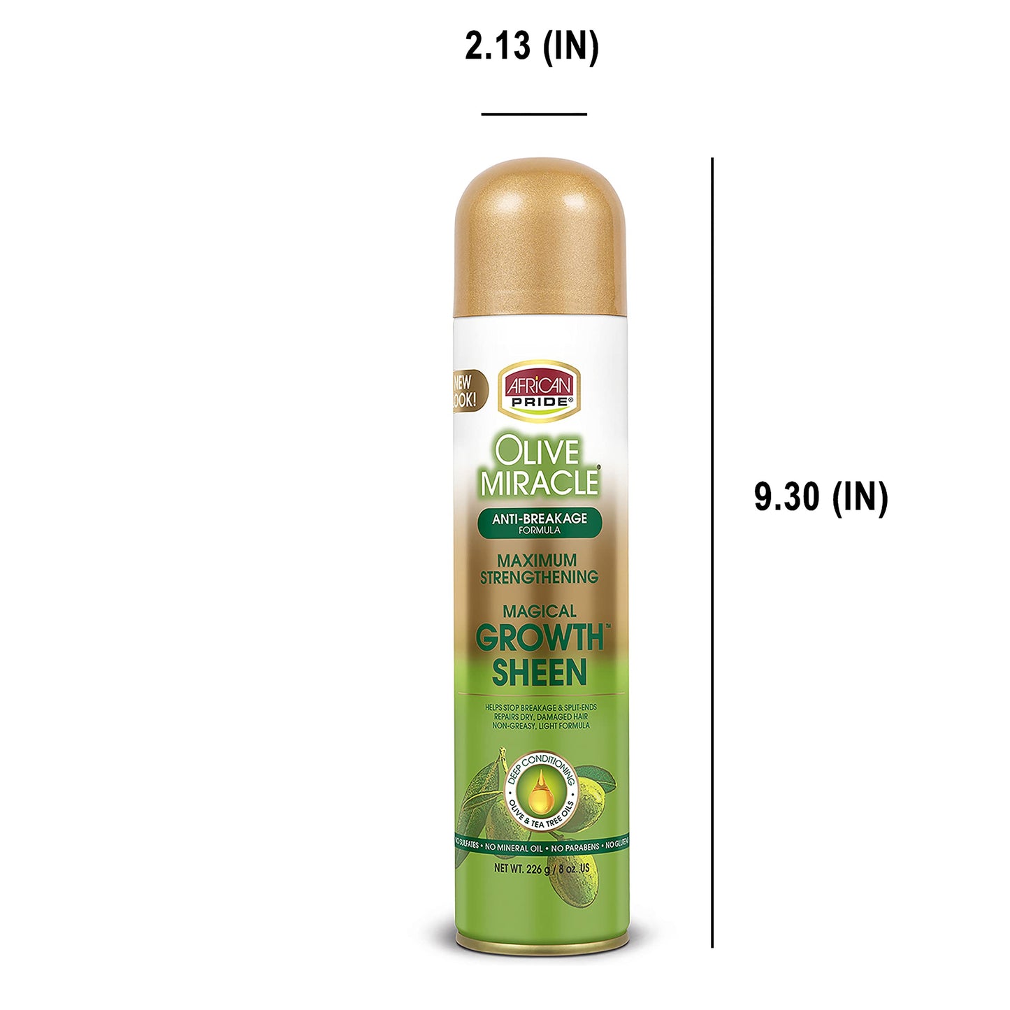 African Pride Olive Miracle Magical Growth Sheen Hair Spray - Enriched with Olive & Tea Tree Oil for Natural Beauty, Moisture & Shine, 8oz Beauty & Personal Care African Pride