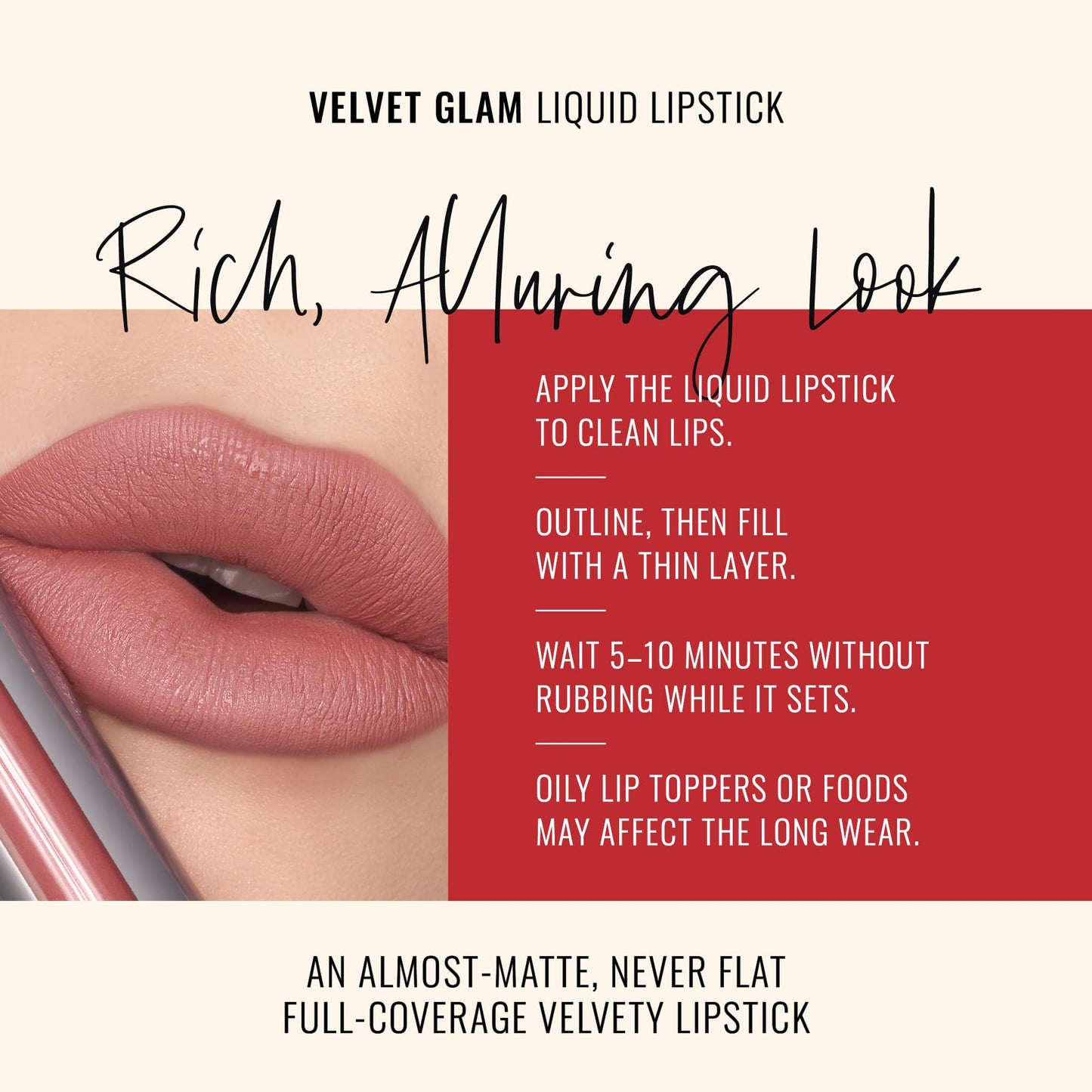 Runway Rogue Velvet Glam Liquid Lipstick, Almost-Matte Terra-Cotta Lipstick with a Hint of Spice, ‘Photogenic’ Beauty & Personal Care Runway Rogue