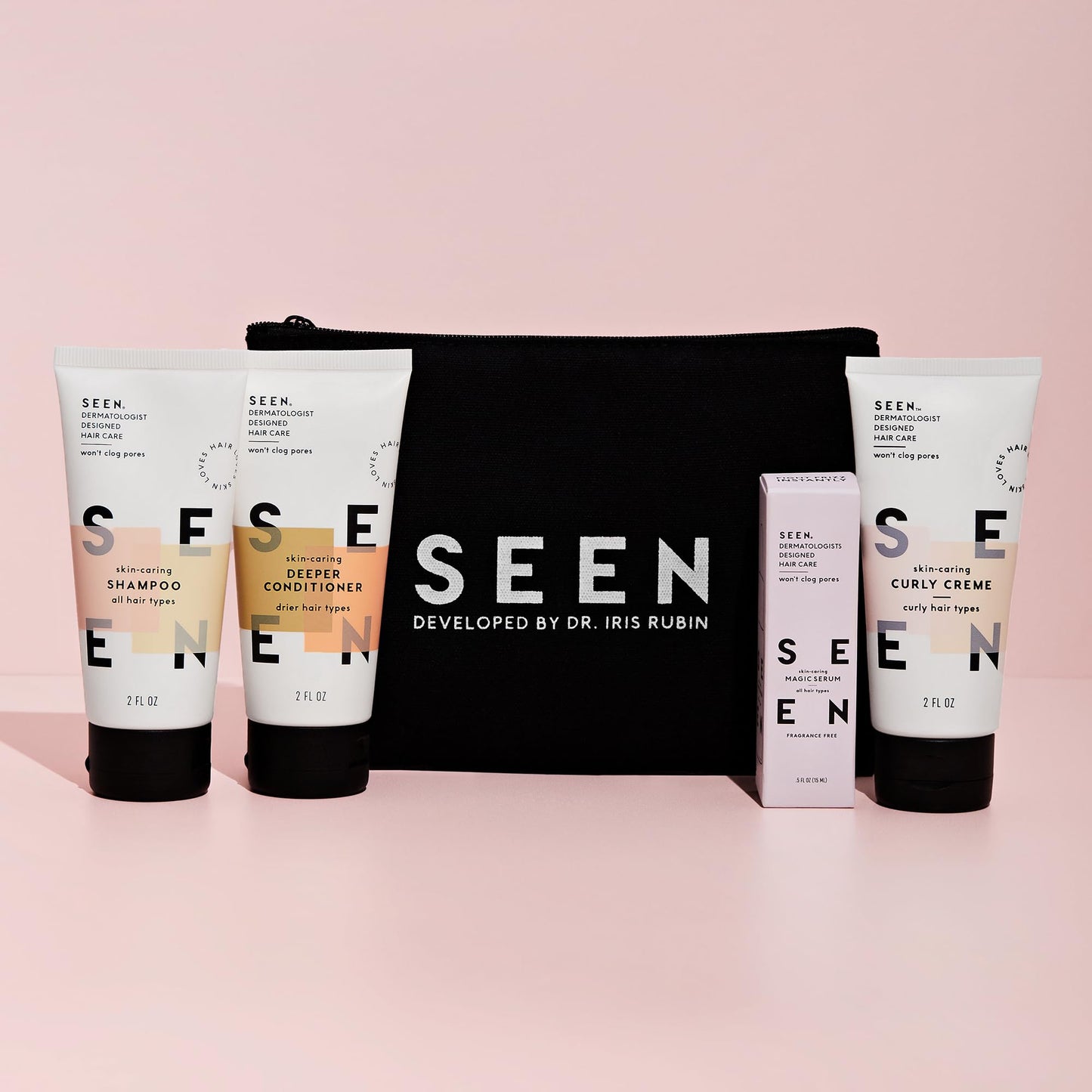 SEEN Curly On The Go Kit -Scented - Non-Comedogenic & Safe for Sensitive Skin - Curl-Defining Styling Hair Bundle - Anti Frizz - Heat Protectant Beauty & Personal Care SEEN
