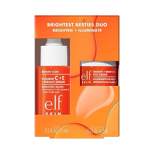 e.l.f. SKIN Brightest Besties Duo, Travel-Sized Skincare Set, Brightening Face Serum & Vitamin C Eye Cream, Boosts Radiance, Depuffs & Evens Skin Beauty & Personal Care e.l.f.