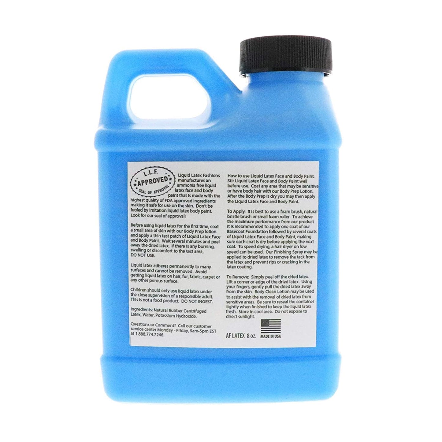 Fluorescent Blue 8 Oz - Liquid Latex Face and Body Paint, Black Light UV Reactive GLOW, Ideal for Cosplay, Costumes, Concerts, Halloween and Theater Beauty & Personal Care Liquid Latex Fashions