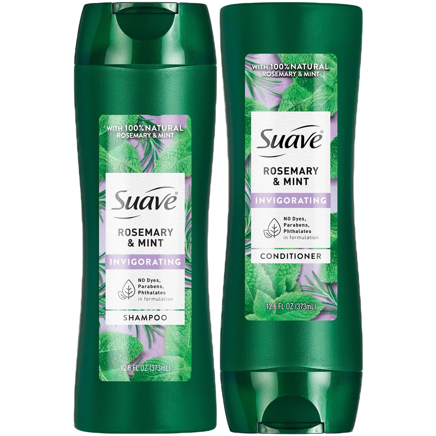 Suave Shampoo and Conditioner, Rosemary & Mint - Invigorating Formula with 100% Natural Essential Oils, 12.6 Oz Ea Beauty & Personal Care Suave