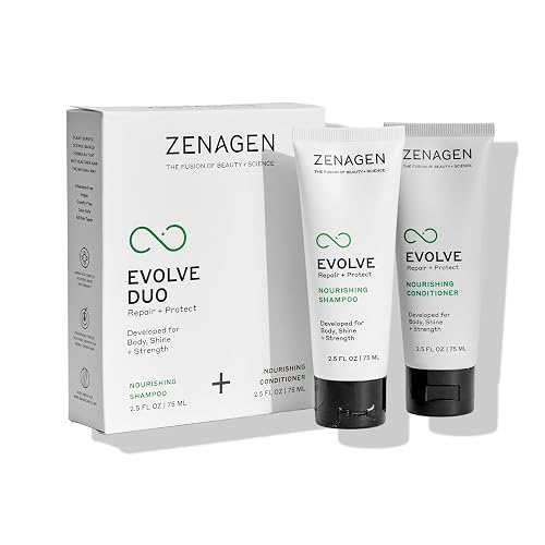 ZENAGEN Evolve Repair + Protect Travel Duo | Nourishing Shampoo + Conditioner, Repairs & Strengthens Damaged Hair, Promotes Thicker Fuller Growth Beauty & Personal Care Zenagen