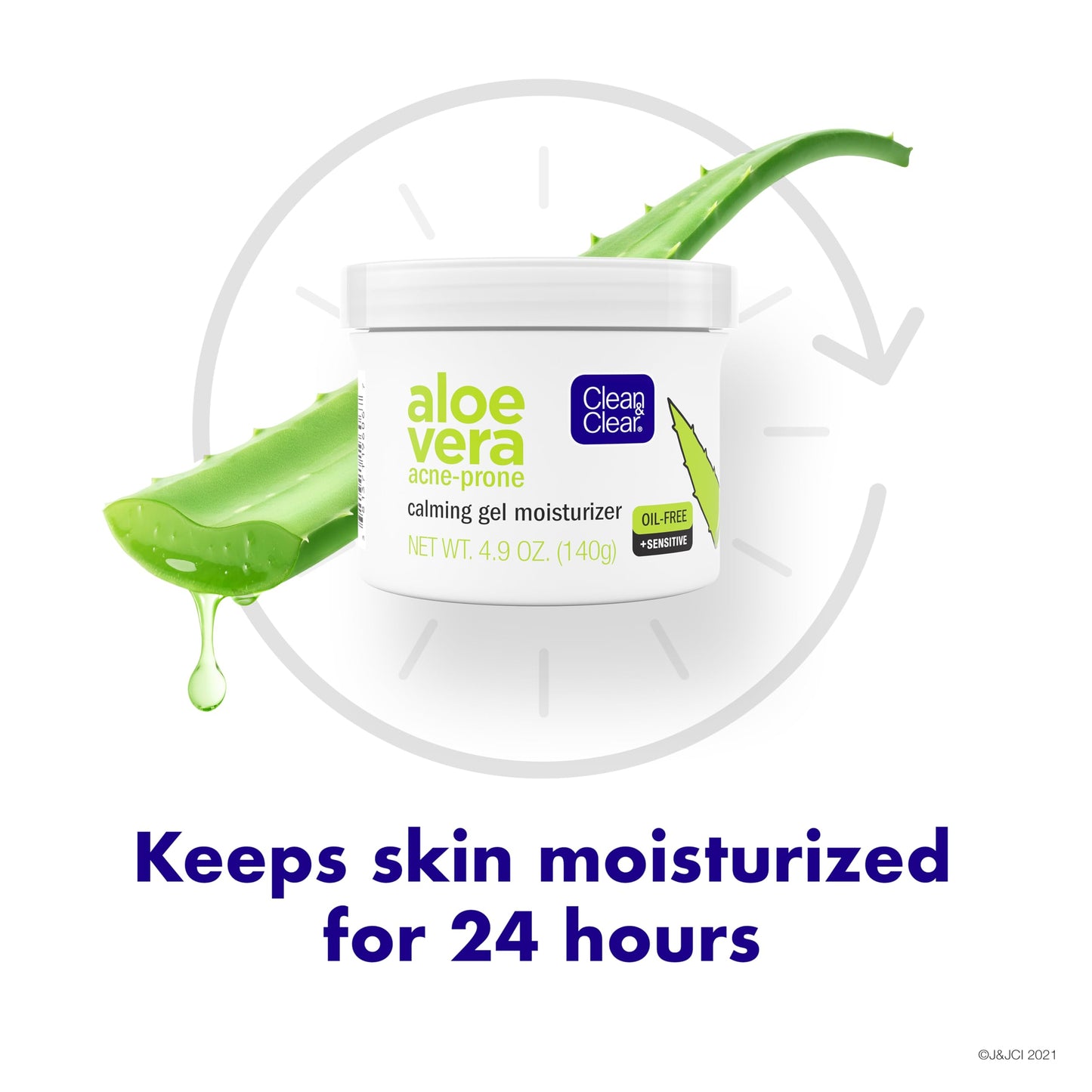 Clean & Clear Aloe Vera Calming Gel Acne Facial Moisturizer for Acne-Prone & Sensitive Skin, Oil-Free Daily Moisturizing Gel, 4.9 Oz Beauty & Personal Care Clean & Clear