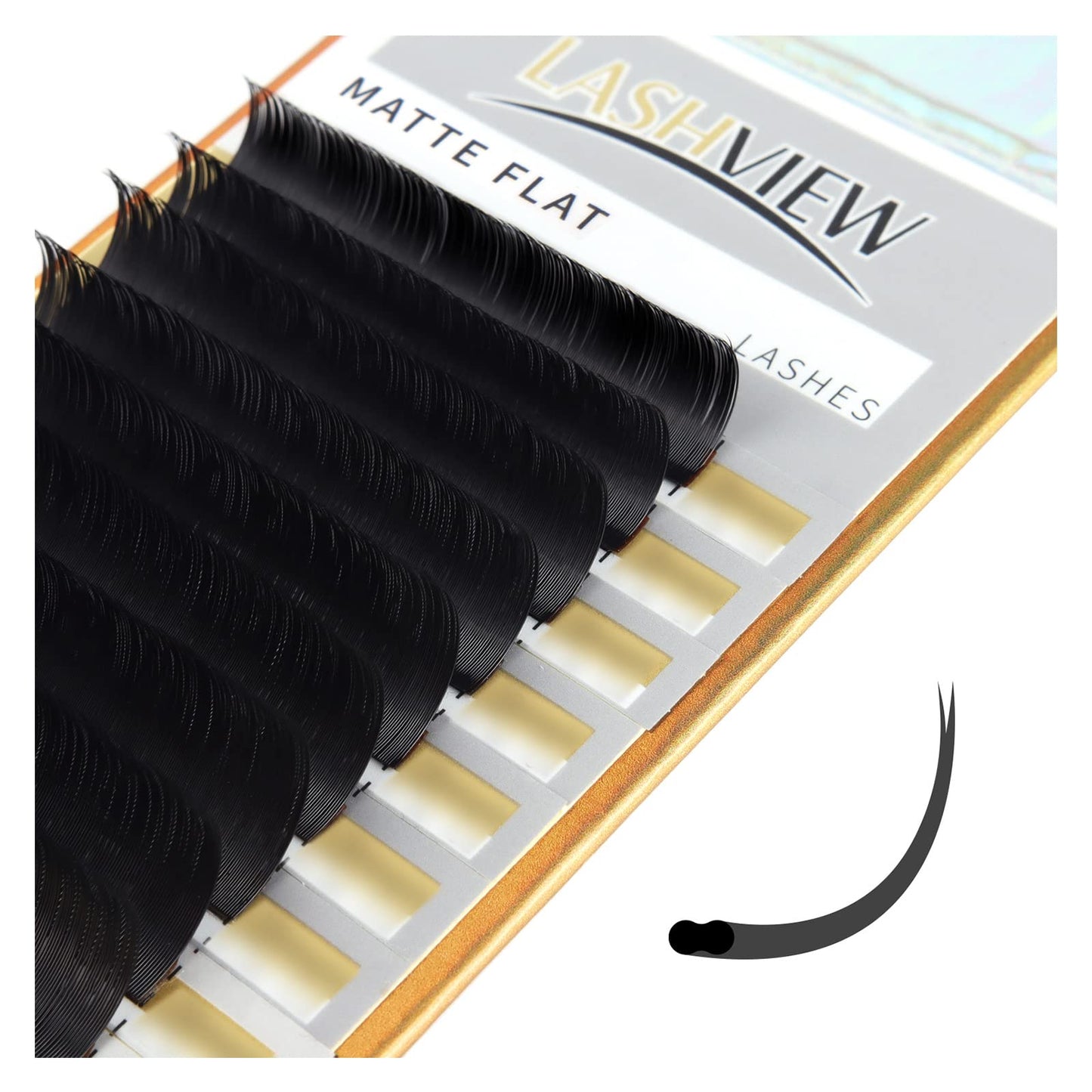 LASHVIEW Eyelash Extensions,Ellipse Flat Eyelash Extensions 0.20mm D Curl Beauty and Personal Care LASHVIEW Default Title
