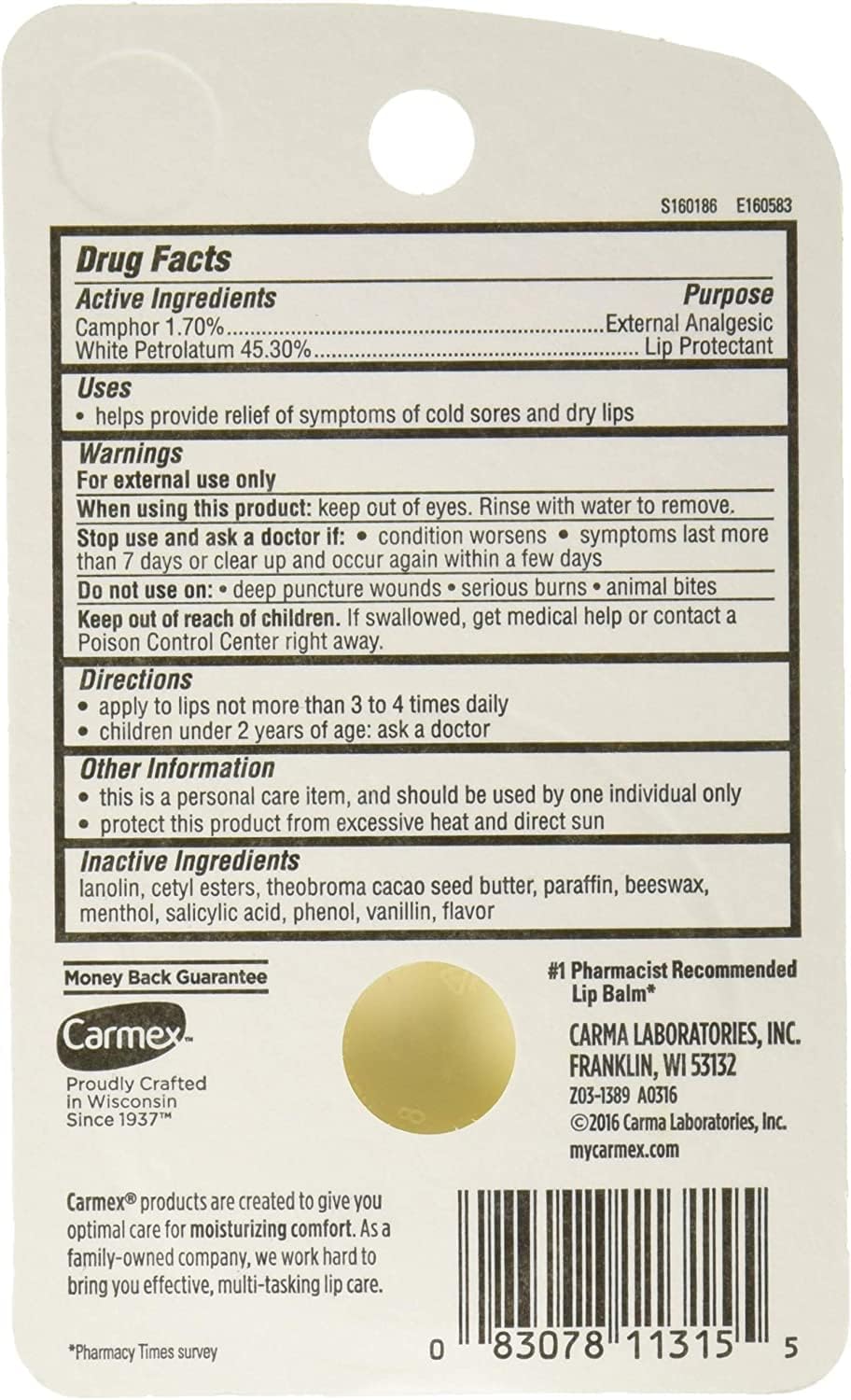 Carmex Classic Lip Balm Medicated 0.25 oz (Pack of 10) Beauty and Personal Care Carmex