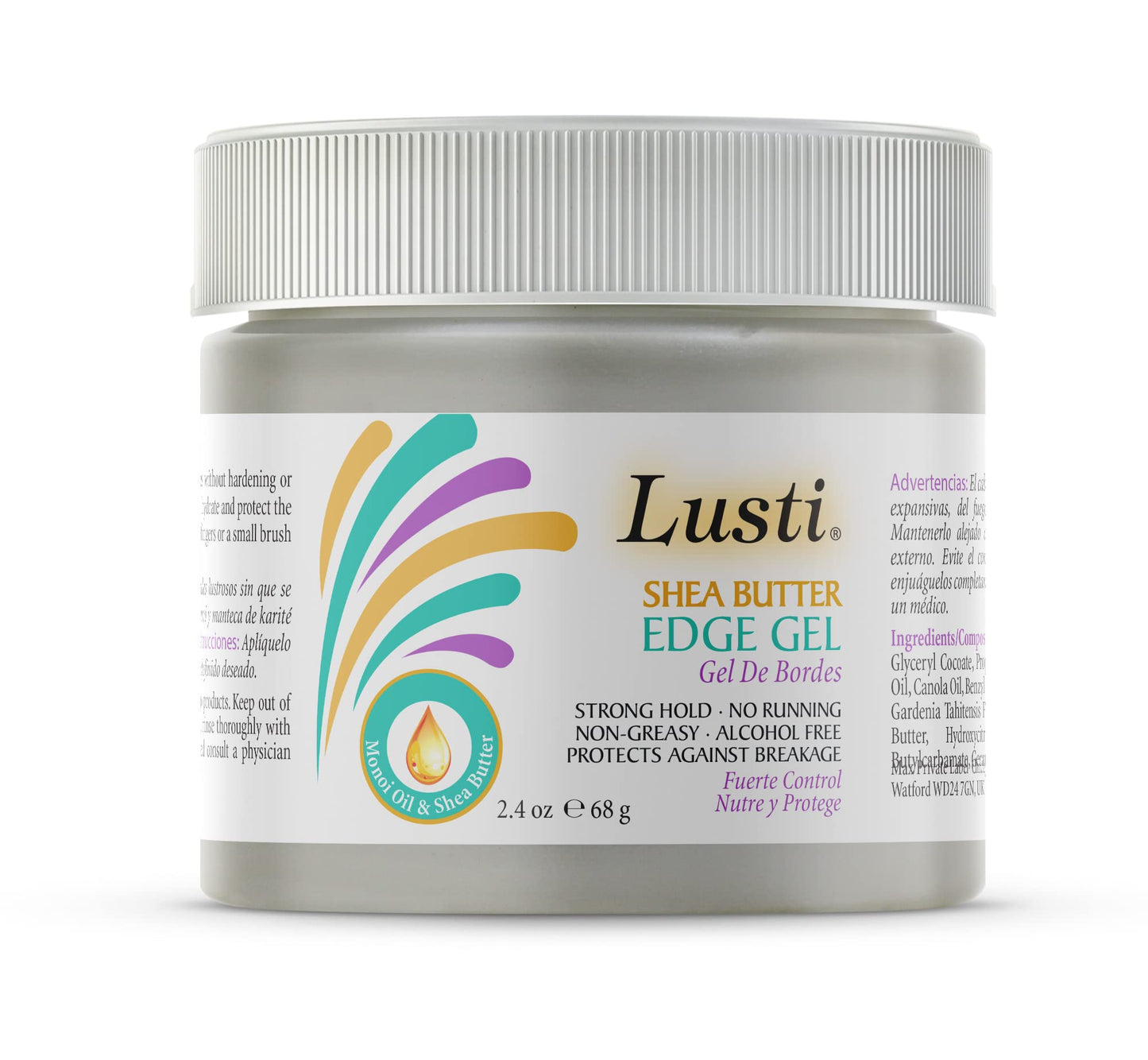 Lusti Shea Butter Edge Gel, 2.4 fl oz - Strong Hold - No Running, Non-Greasy - Alcohol-Free - Protects Against Breakage Beauty & Personal Care LEPHY