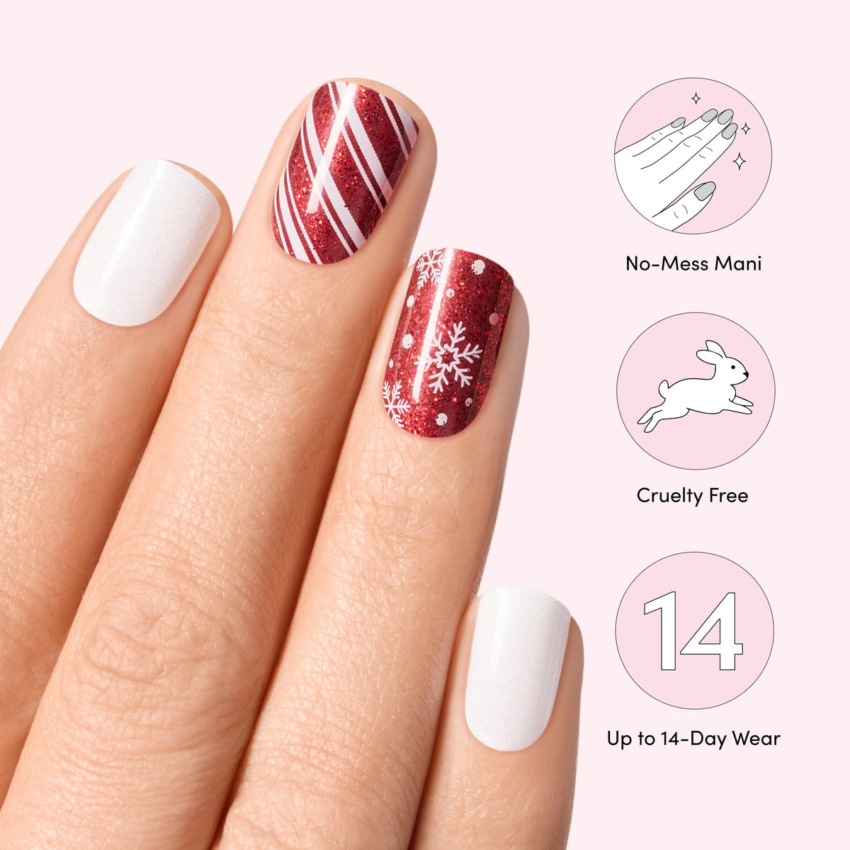 Dashing Diva Glaze Nail Strip Set - Gift Wrapped - Long Lasting, Chip Resistant, Semi-Cured Gel Nail Strips - Gel Set - 4-Piece Manicure Kit with 32