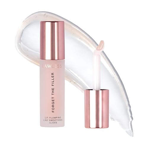 Lawless Women's Forget The Filler Lip Plumper Line Gloss, Rosy Outlook, Pink, 0.11 Fl Oz (Pack of 1) Beauty & Personal Care LAWLESS