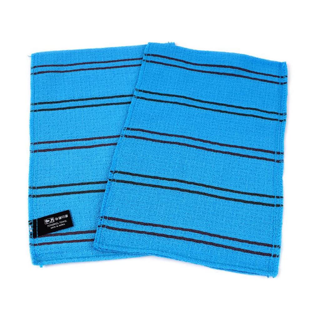 SONGWOL 10 Pack Korean Beauty Skin Large Exfoliating Bath Shower Towel Gloves Scrub Wash Clothes Made in Korea Blue Beauty & Personal Care SONGWOL