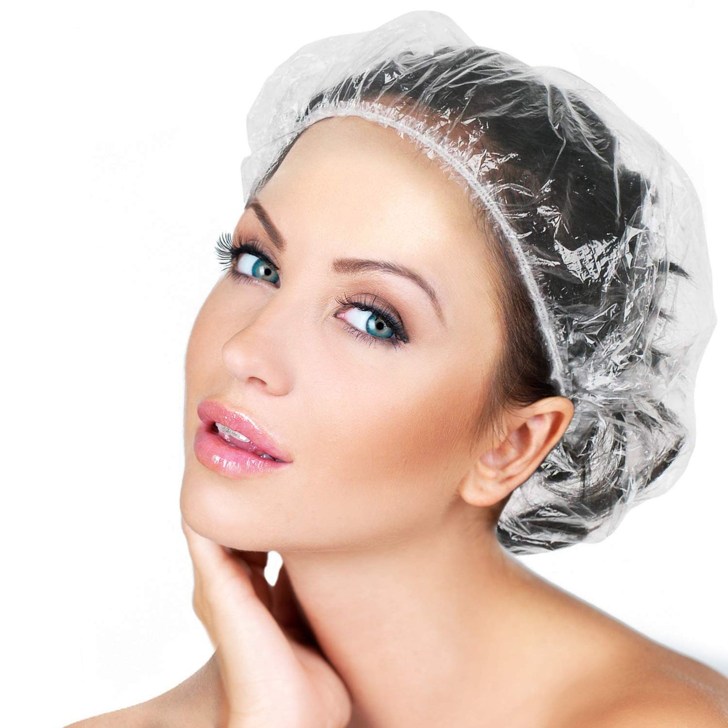 50PCS Disposable Shower Caps, Plastic Clear Thickening Bath Hair Cap and Thick Waterproof Bath Caps for Hair Treatment, Spa, Hotel and Hair Solon Beauty & Personal Care AIDIQIU