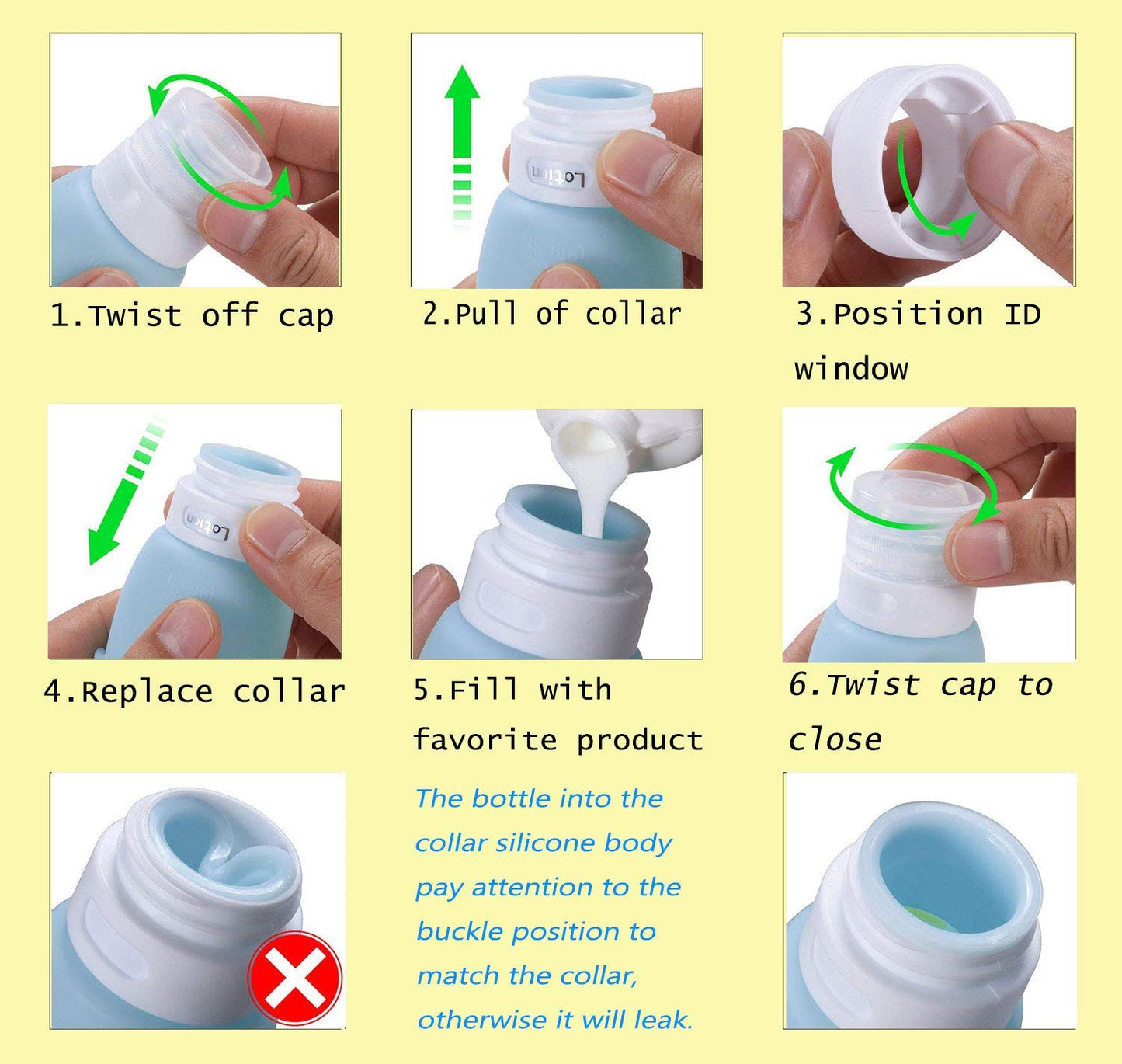 AUTENS Leakproof Silicone Travel Bottles Accessories Set,3oz (90ml) 4 Pack Refillable Cute Penguin Travel Containers for Shampoo,Lotion Sunscreen ect. Beauty & Personal Care AUTENS
