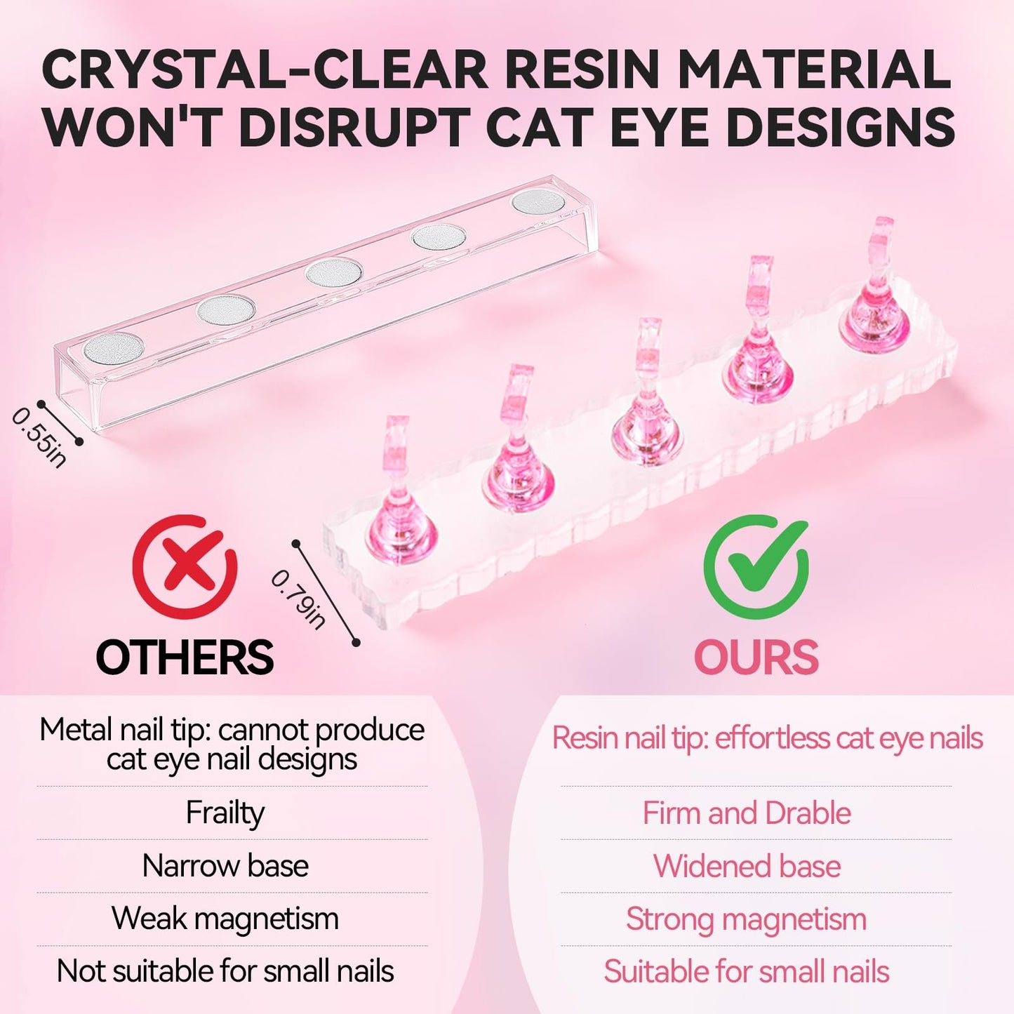 ESUOHYM Nail Stand For Press On Acrylic Strong Magnetic Nail Holder Kit For Painting Nails Tip Arts Display With 200PCS Double-Sided Tape And 1 Heart Beauty and Personal Care ESUOHYM