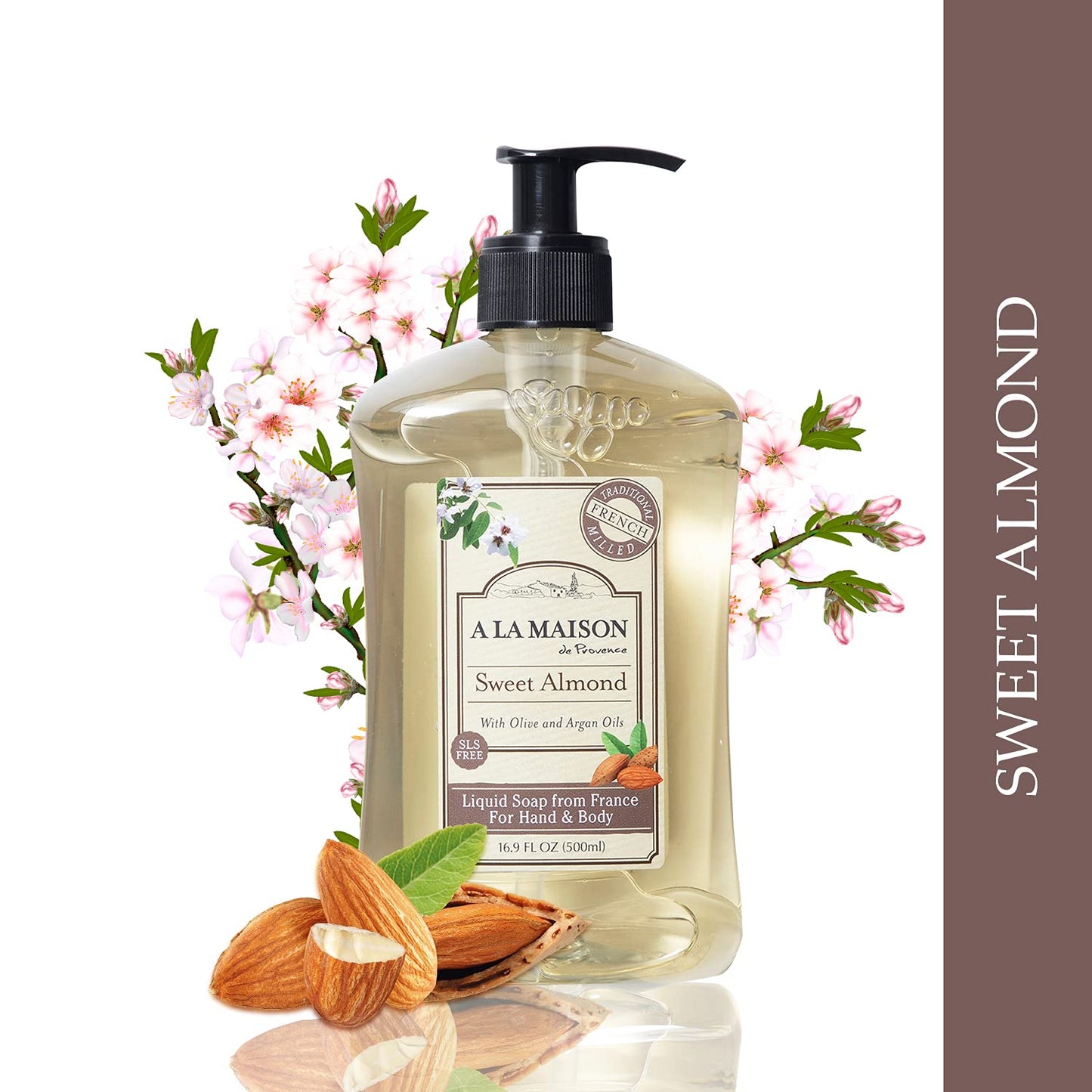 A LA MAISON Sweet Almond French Liquid Hand Soap - Natural Hand Wash Made with Essential Oils - Biodegradable, Plant-Based, Vegan, Cruelty-Free Beauty & Personal Care A LA MAISON