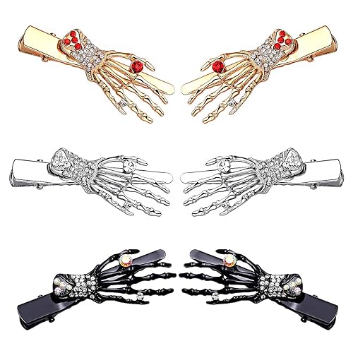 Halloween Hair Clips for Women Cute Candy Duckbill Hairpins Gothic Skeleton Hand Clips Halloween Hair Accessory for Costume Party Holiday Gift (Style Beauty & Personal Care CEALXHENY