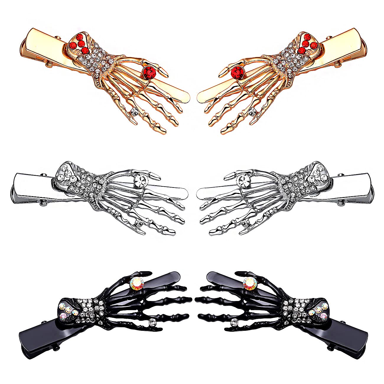 Halloween Hair Clips for Women Cute Candy Duckbill Hairpins Gothic Skeleton Hand Clips Halloween Hair Accessory for Costume Party Holiday Gift (Style Beauty & Personal Care CEALXHENY