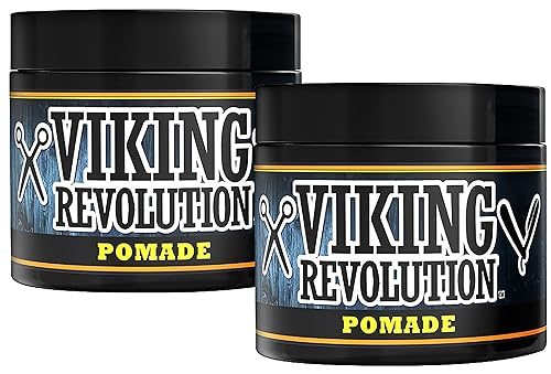Viking Revolution Pomade for Men 4oz - Firm Strong Hold & High Shine for Classic Styling - Water Based & Easy to Wash Out (2 Pack) Beauty & Personal Care Viking Revolution