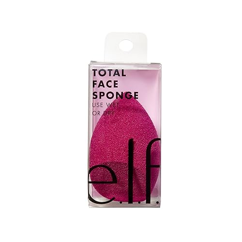e.l.f. Total Face Blending Sponge, Latex-Free Makeup Sponge With Angled & Rounded Sides For Concealer, Foundation & more, Vegan & Cruelty-Free Beauty & Personal Care e.l.f.