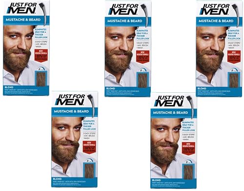 JUST FOR MEN Mustache & Beard Brush-In Color Gel, Blond M-10/15 1 Each (Pack of 5) Beauty & Personal Care Just for Men