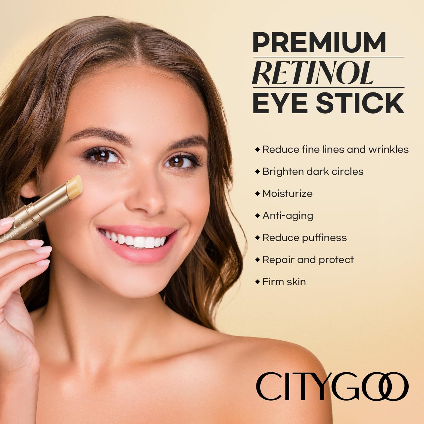 CITYGOO Retinol Eye Stick With Collagen, Hyaluronic Acid For Dark Circle, Under Eye Cream Anti Aging, For Puffiness and Bags Reduces Fine Lines Beauty and Personal Care CITYGOO