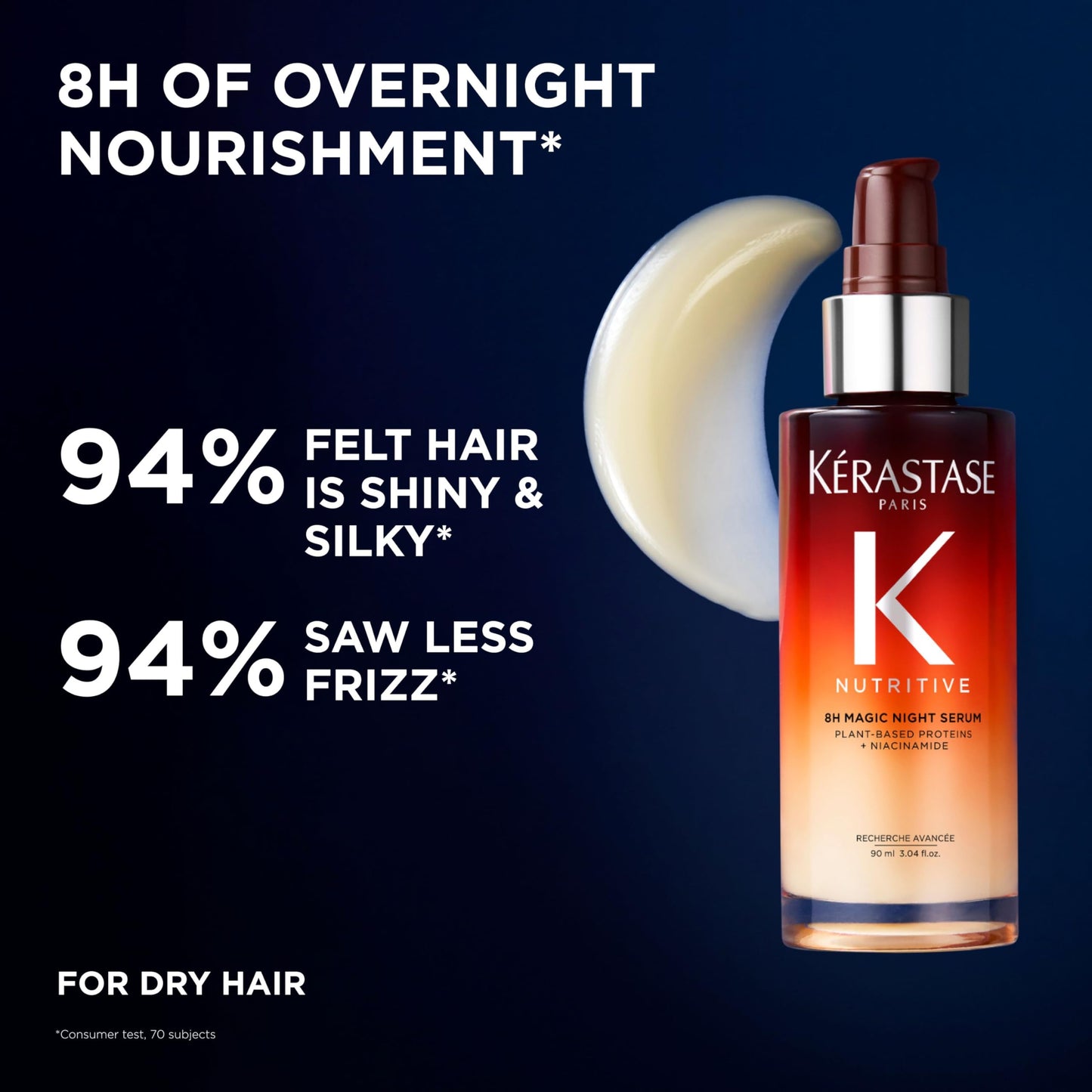 Kerastase Nutritive 8H Magic Night Serum - Overnight Treatment for Dry Hair, Enhances Shine, Anti-Frizz, With Plant-Based Proteins Beauty and Personal Care KÉRASTASE