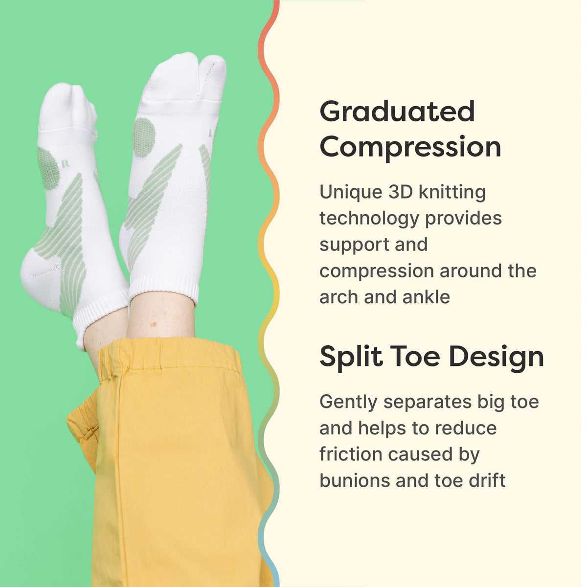 ZenToes Padded Bunion Relief Socks for Women and Men with Big Toe Separator, Built-In Bunion Protector Cushion, Arch Compression, Moisture Wicking