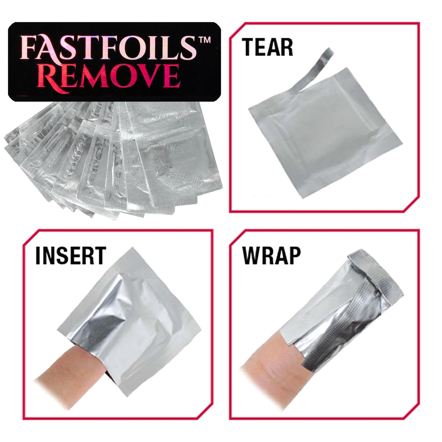 Americanails FastFoils 100 ct, One Step Gel Polish Foil Remover Wraps, All-In-One Foil Remover With Thick Cotton Pad & Pure Acetone, Remove Nail Beauty & Personal Care AMERICANAILS .COM