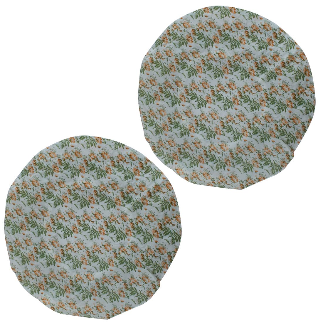 Ruilogod Plastic Floral Print Elastic Hem Shower Cap Bath Hat Pair Colorful (id: ff0 ae9 c96 345 5fc Beauty and Personal Care Ruilogod