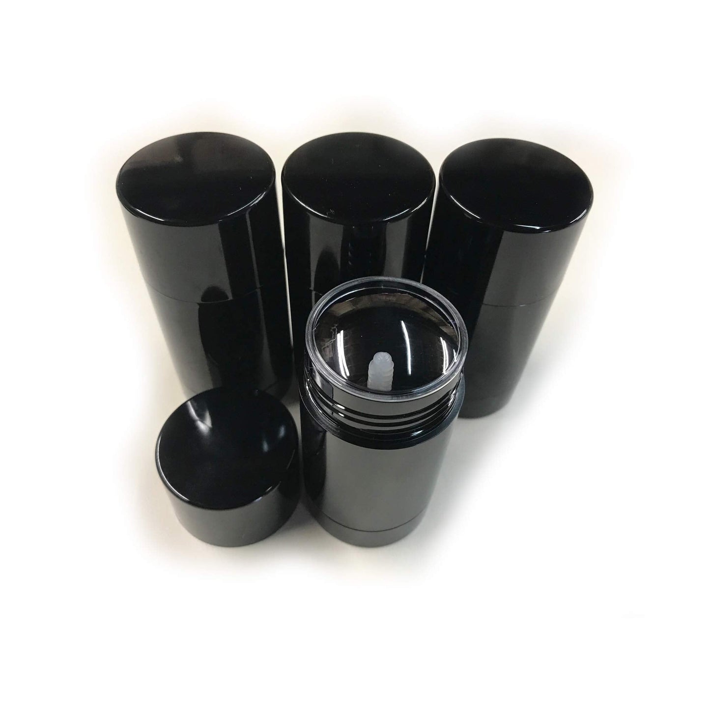 Empty Deodorant Containers - Twist-up, Reusable, Recyclable, DIY Empty Deodorant Tubes, Bottom-fill 2.0 Oz (4-Pack, Black) Beauty and Personal Care DIY Deodorant Containers