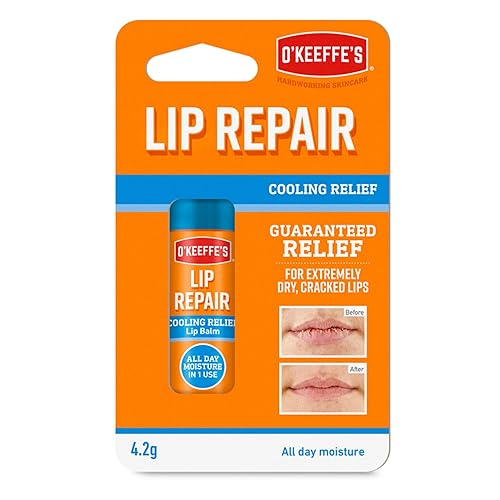 O'Keeffe's Cooling Relief Lip Repair Lip Balm for Dry, Cracked Lips, Stick,, (Pack of 1) Beauty & Personal Care O'Keeffe's