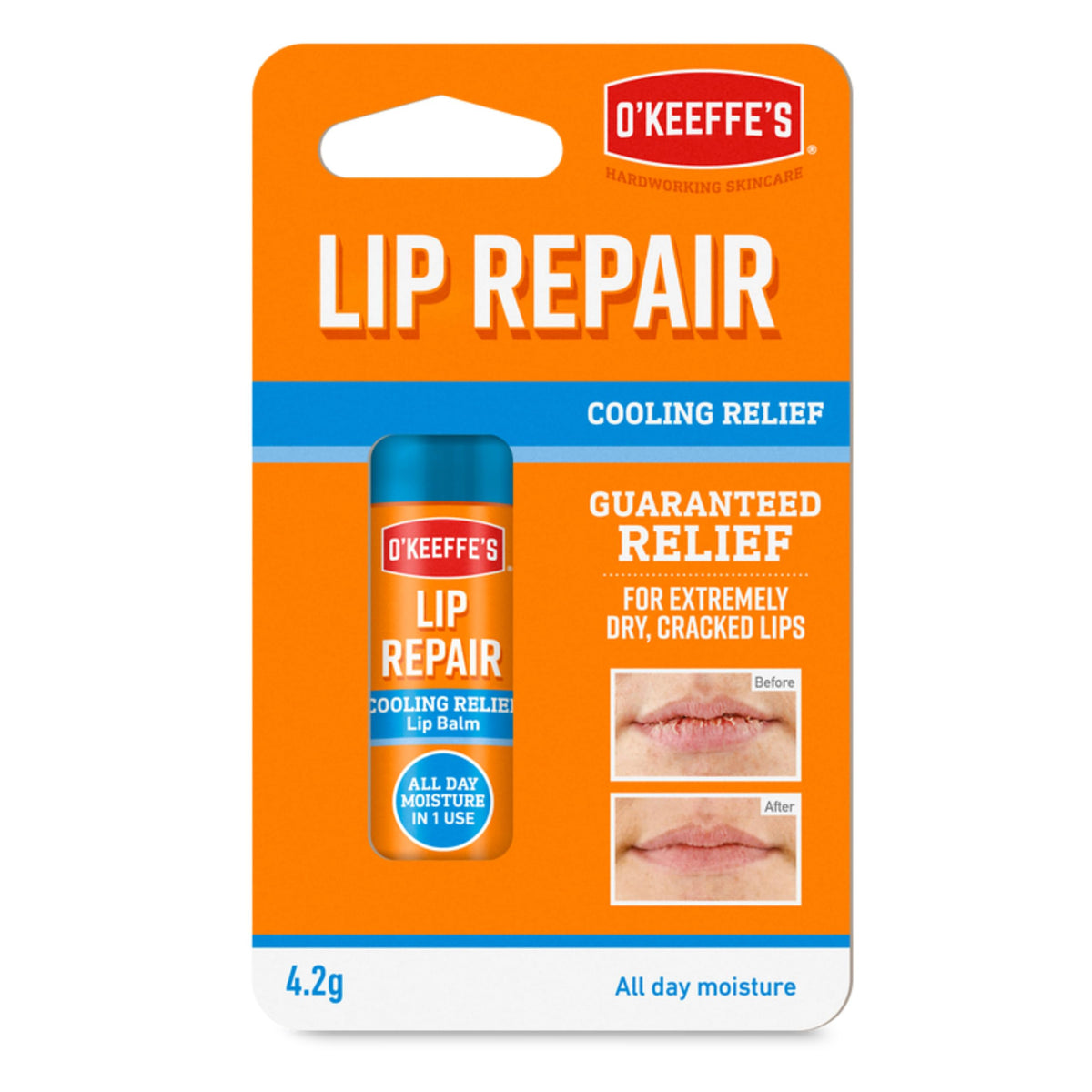 O'Keeffe's Cooling Relief Lip Repair Lip Balm for Dry, Cracked Lips, Stick,, (Pack of 1) Beauty & Personal Care O'Keeffe's