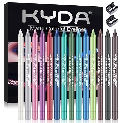 Ownest 14 Colors Eyeliner Pen, Pearl Metallic Eyeliner Pencil Kit, Glitter Eye Liner for Women, Professional Colorful Eye Makeup Pencil Set, Waterline Beauty & Personal Care Ownest