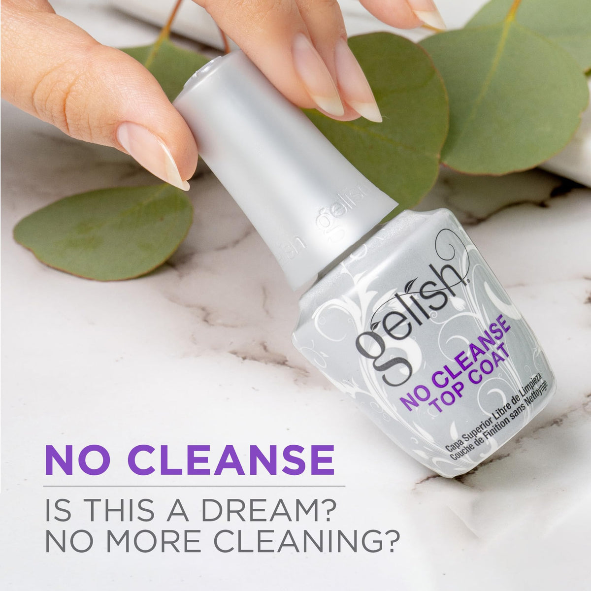 Gelish No-Cleanse No Wipe UV/LED Gel Nail Polish Top Coat Sealer, 15mL