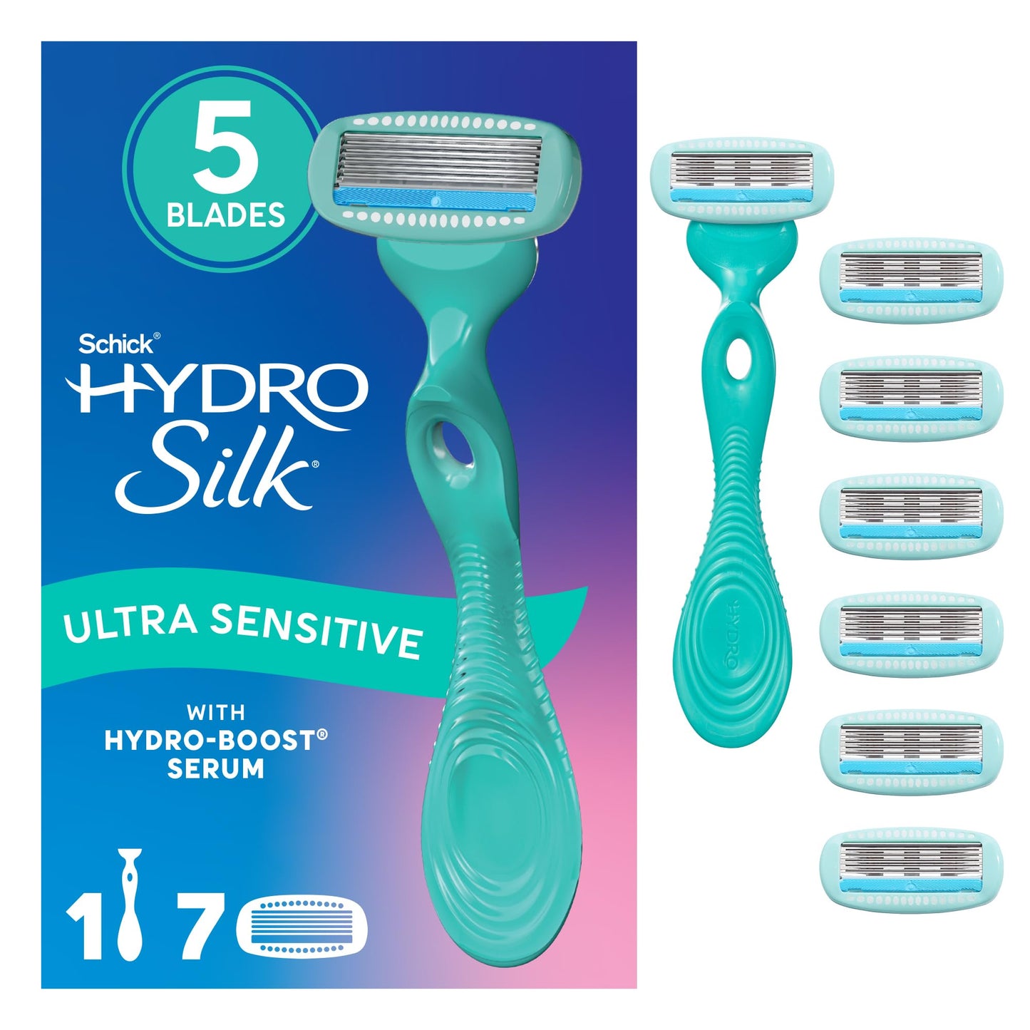 Schick Hydro Silk Ultra Sensitive Razor for Women - Womens Razor for Sensitive Skin, 5 Blade Razors for Women, Womens Razors for Shaving, Includes 1 Beauty and Personal Care Schick Hydro Silk