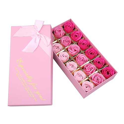 Rotumaty 18 PCS Floral Scented Bath Soap Rose Flower Petals, Plant Essential Oil Rose Soap Set, Best Gifts for Her Women Girls Mom Lover Birthday Beauty & Personal Care Rotumaty