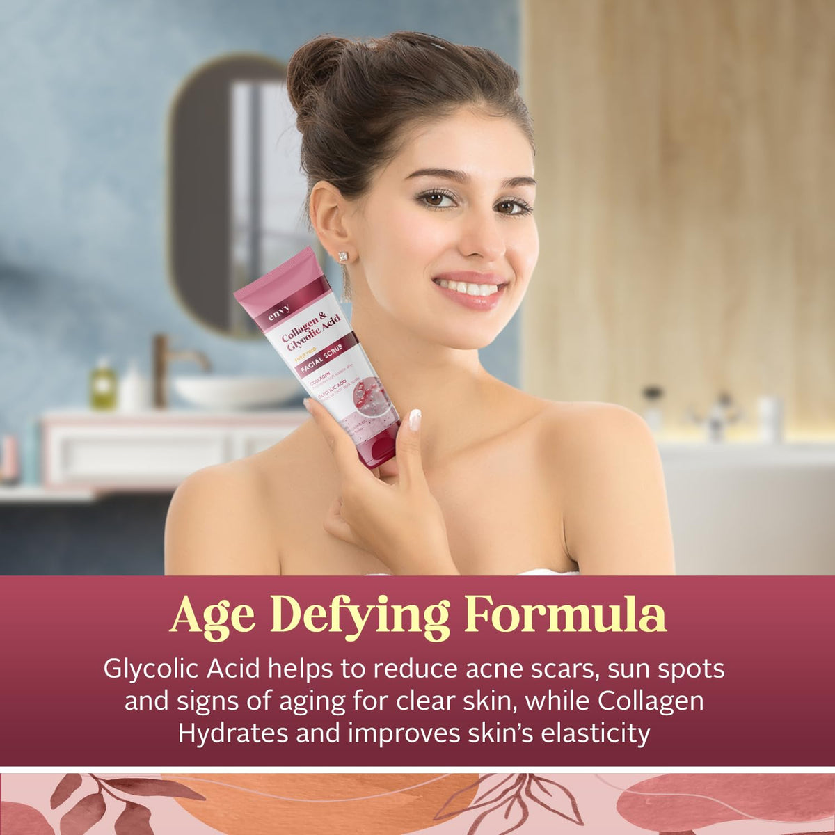 Envy Collagen & Glycolic Acid Face Scrub - Anti-Aging, Softening & Dark Spot Improving Exfoliating Scrub - Dermatologist Tested, Clean Beauty for All Beauty & Personal Care Envy