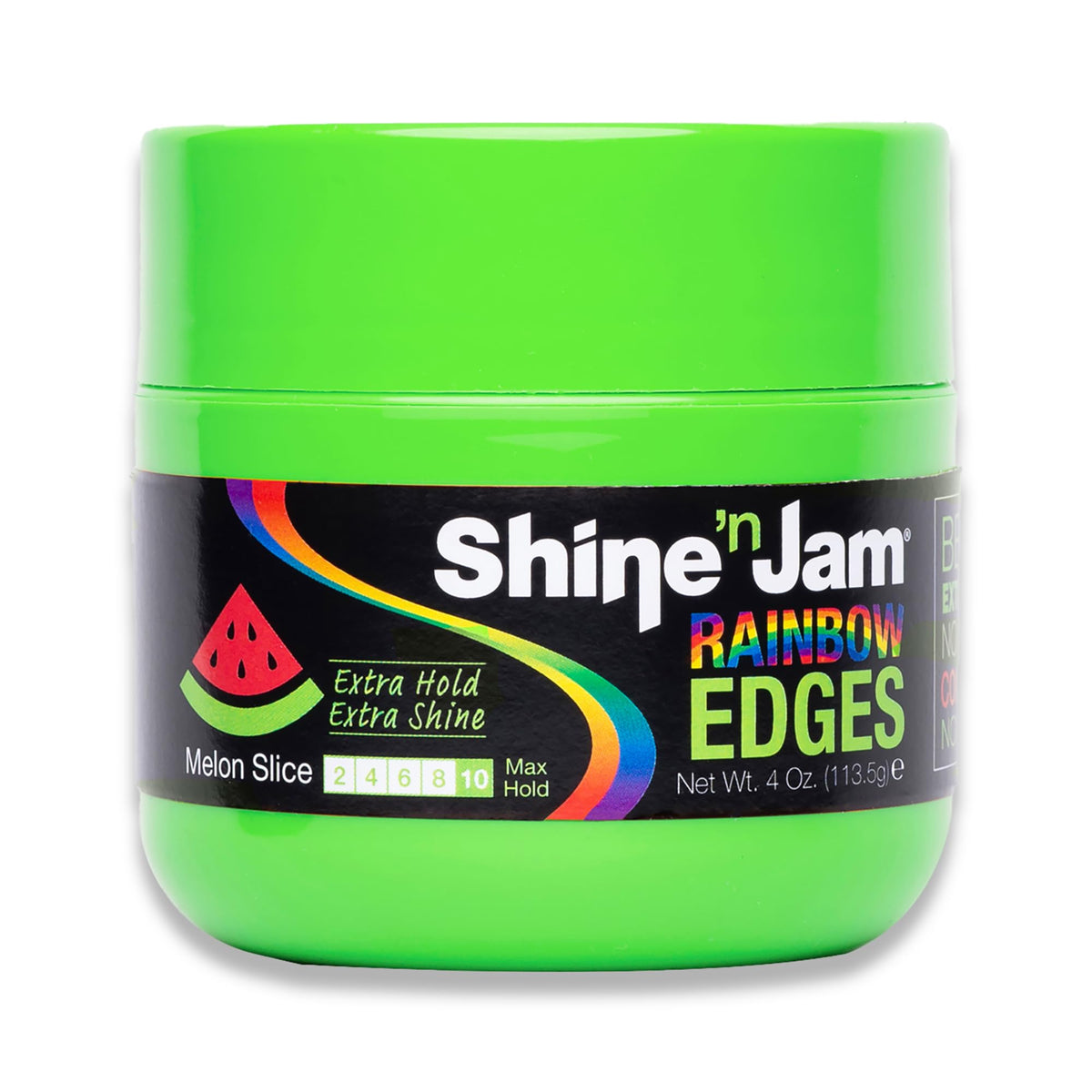 AmPro Shine-n-Jam Rainbow Edges - Strong Hold Curly Hair Gel for Women - Styling Gel for Women - Strengthens with Silk Protein - Melon Slice - 4 oz Beauty & Personal Care AmPro