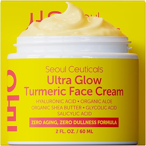 SeoulCeuticals Korean Skin Care Turmeric Cream - Face Moisturizer for Dull Dry Skin - Korean Skincare K Beauty for Glass Skin 2oz Beauty & Personal Care SeoulCeuticals