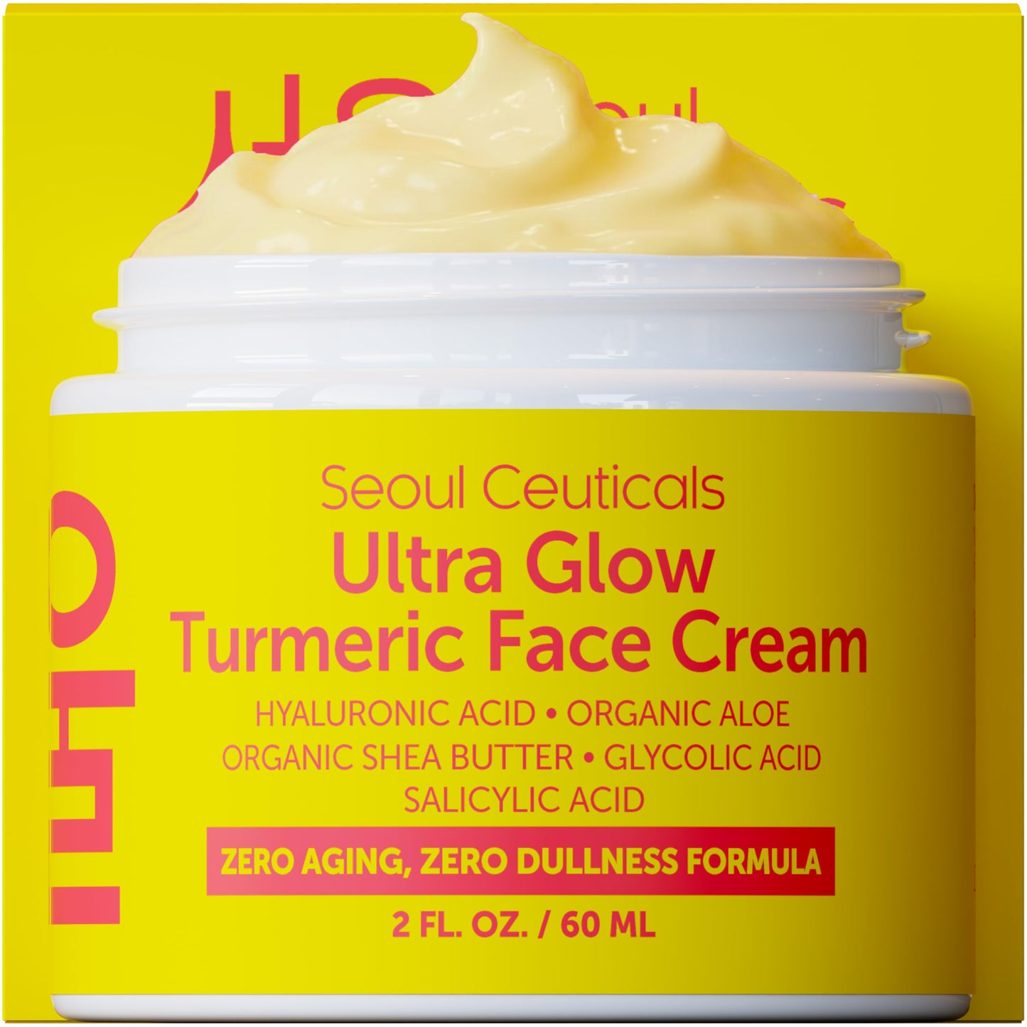 SeoulCeuticals Korean Skin Care Turmeric Cream - Face Moisturizer for Dull Dry Skin - Korean Skincare K Beauty for Glass Skin 2oz Beauty & Personal Care SeoulCeuticals