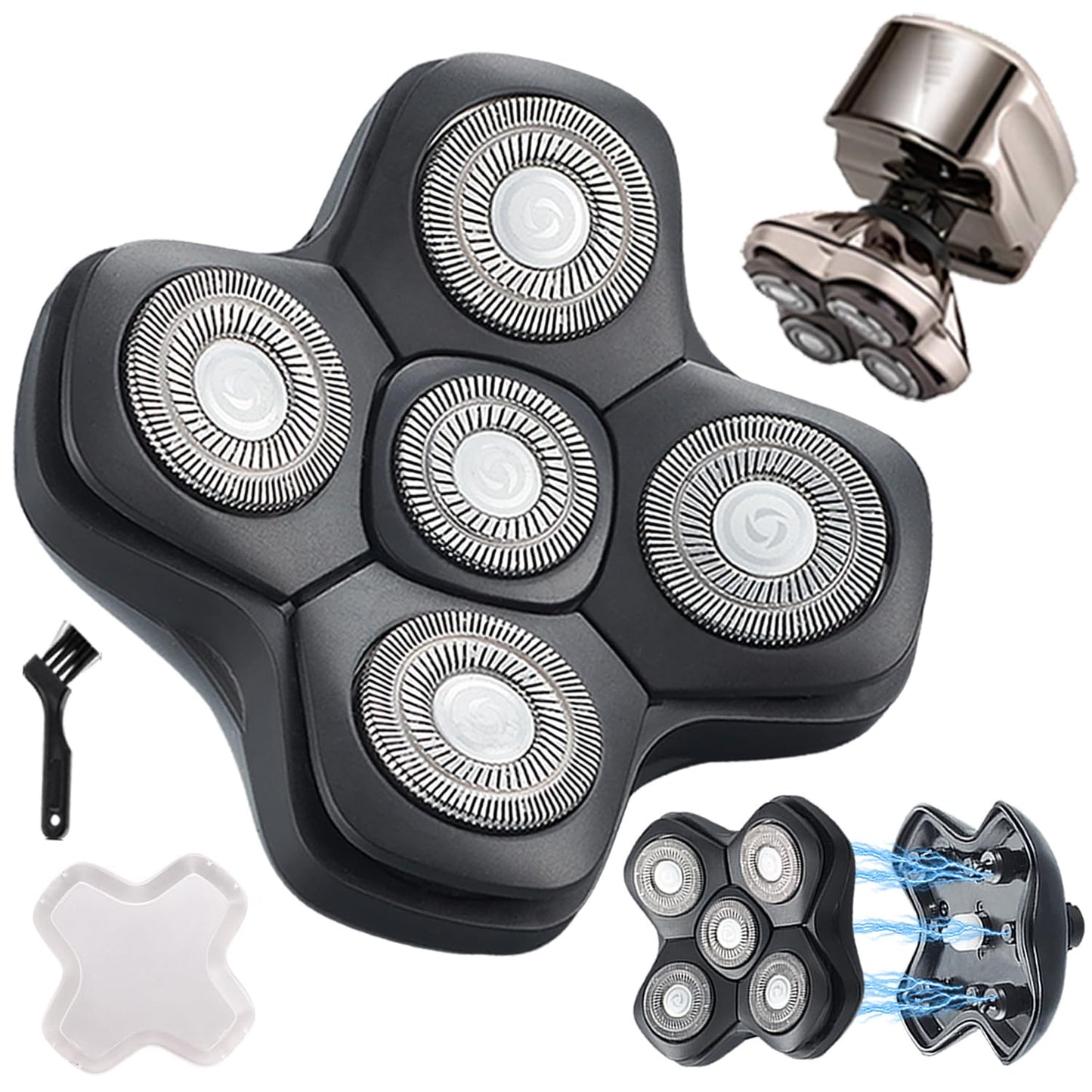 New Upgrade Head Shaver Replacement Heads for Skull Shaver Pitbull Platinum Pro Butterfly Kiss, and Palm Hypo-Allergenic Electric Razor Beauty and Personal Care VRMETA