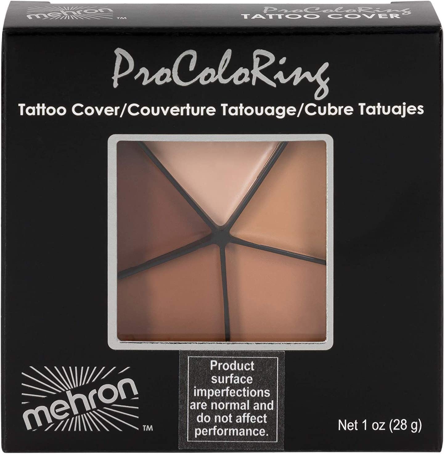 Mehron Makeup Tattoo Cover ProColoRing | 5 Color Wheel Pro Color Ring| Made in the USA | Tattoo Cover Up Makeup | Concealer Beauty & Personal Care Mehron