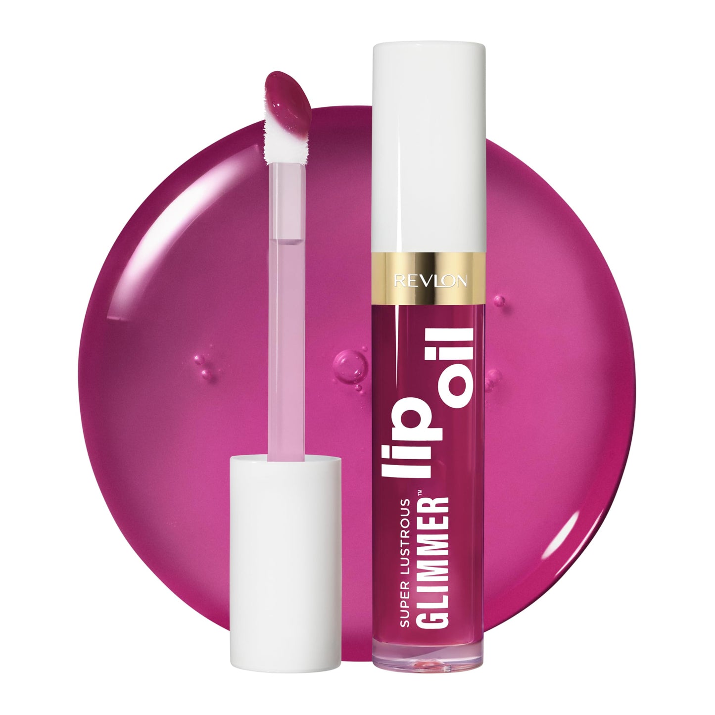 REVLON Super Lustrous Glimmer Lip Oil, Moisturizing & Tinted, Shiny Finish, Made with Plant-Based Squalane, 006 Plum Pop, 0.13 fl oz Beauty & Personal Care REVLON