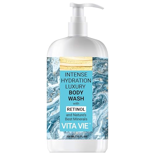 VITA VIE Intense Hydration Luxury Body Wash with Retinol, 12 oz - Youthful, Moisturizing, Exfoliating Clean Beauty & Personal Care VITA VIE