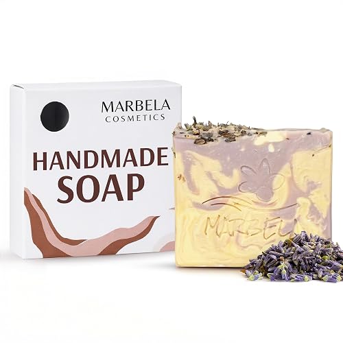 Marbela Cosmetics Lavender Dream Handmade Soap Bar - Made in USA, Vegan Friendly, Palm Oil Free, Natural Bar Soap - Gentle Face & Body Soap for Daily Beauty & Personal Care Marbela