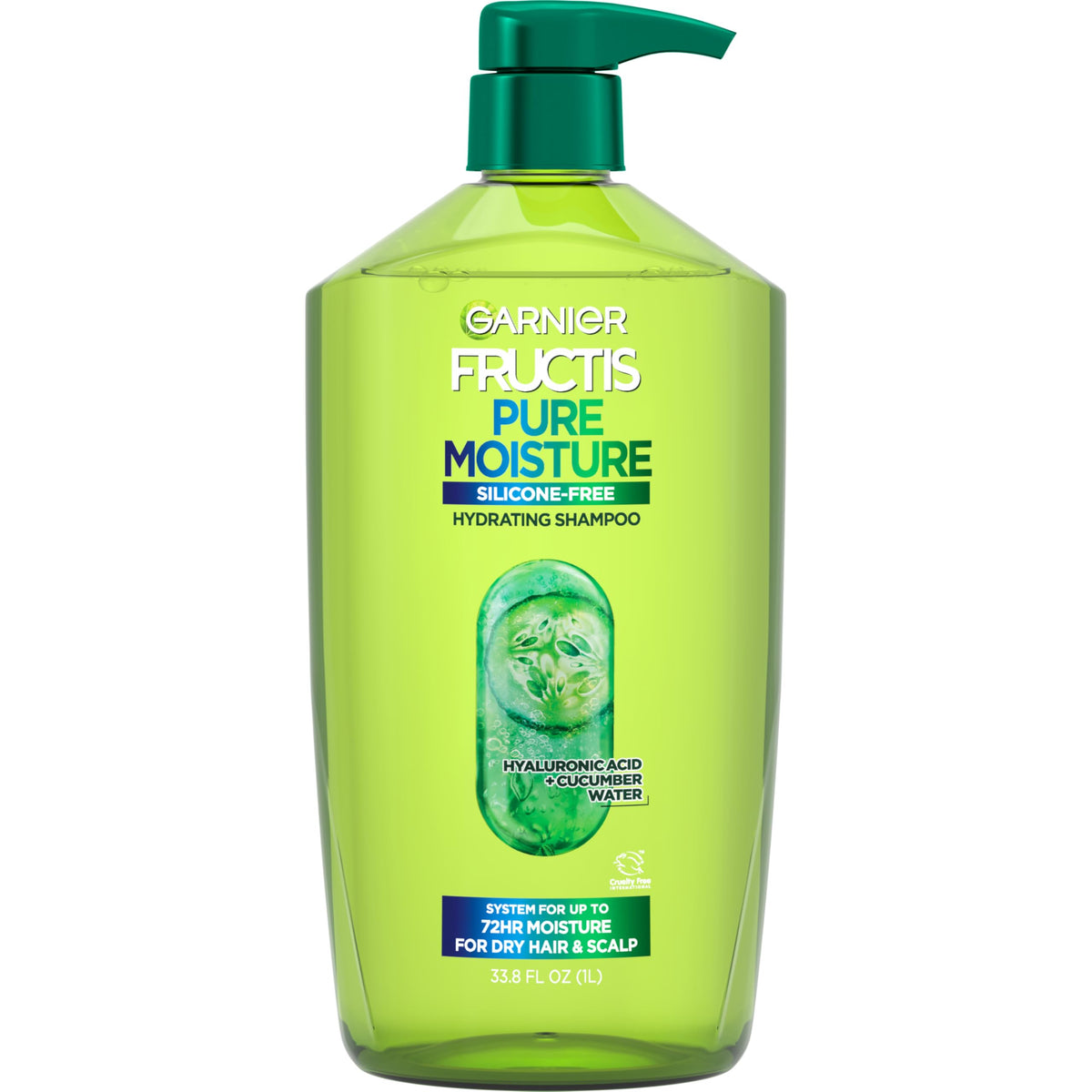 Garnier Fructis Pure Moisture Hydrating Shampoo for Dry Hair and Scalp, 33.8 Fl Oz, 1 Count (Packaging May Vary)