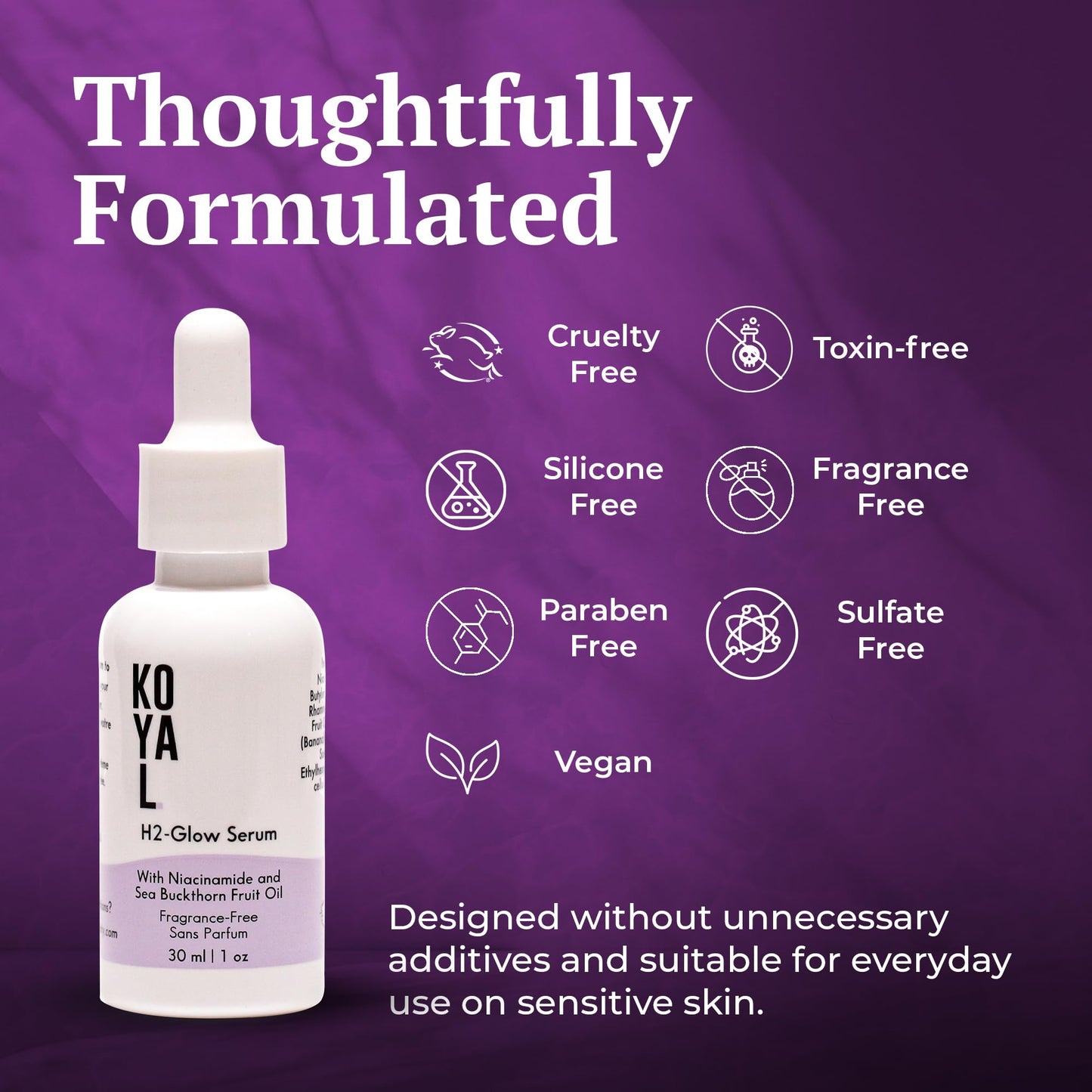 Koyal Beauty Vitamin C Serum with Niacinamide & Sea Buckthorn - Korean Hydrating Face Serum for Sensitive Skin - Brightening Anti Aging Serum - Vegan Beauty & Personal Care Koyal